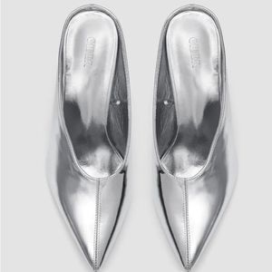 Metallic Faux Leather Wedge Heels Size 11 Brand New